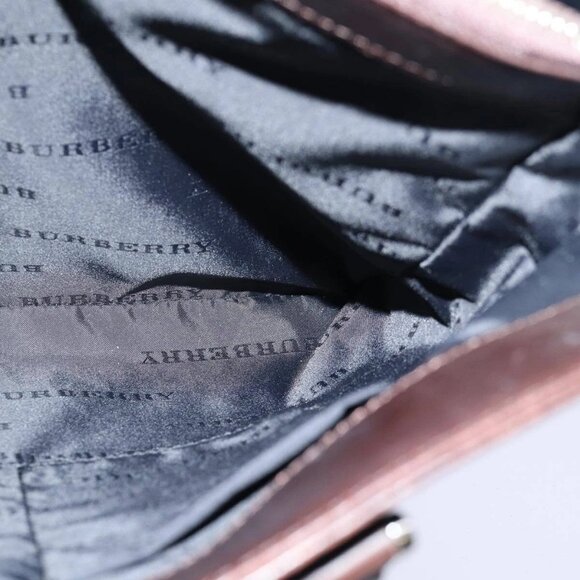 BURBERRY Nova Check Hand Bag Nylon Beige Silver Auth - Picture 13 of 16